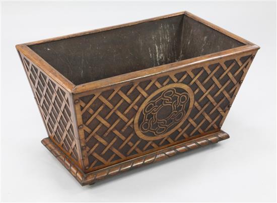 A Victorian Gothic Revival mahogany wine cooler, by repute designed by Pugin for the Duke of Marlborough, W.2ft 6.5in.